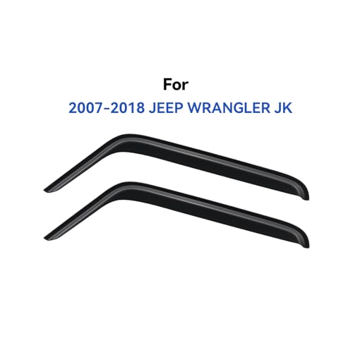 Window Visors Rain Guards for 2007 (2007-2018 Jeep Wrangler JK)