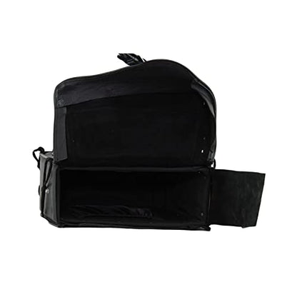 Motorcycle Saddle Bags Genuine Leather Motorcycle Luggage Bag For Softails Sportsters and Choppers (13”x13“x10” / Black)