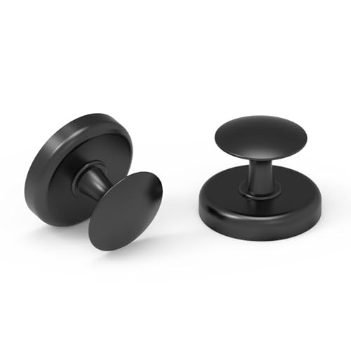 Magnetic Hooks Heavy Duty 140LBS (Black Round Hooks 2 Pack)