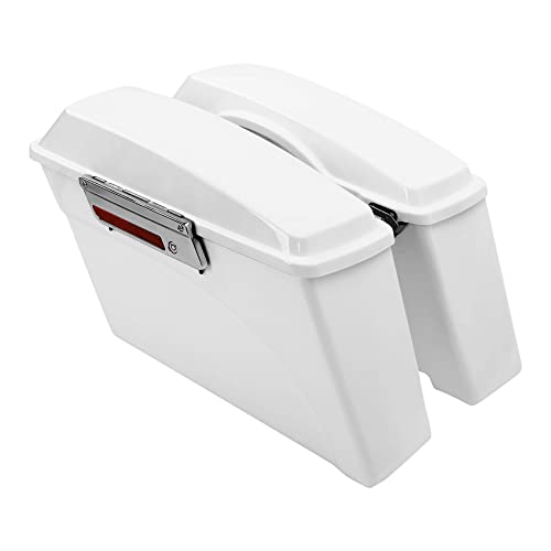 Motorcycle Saddlebags Hard Saddle Bags For Harley Touring 1993 (White / Standard)