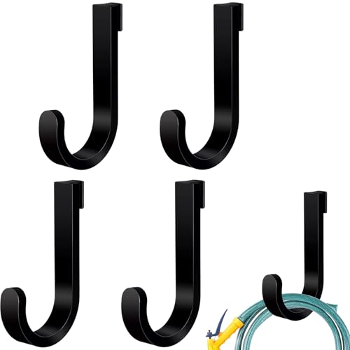 4 Pack Black J Shed Storage Hooks