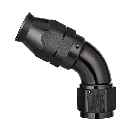 10AN 60 Degree PTFE One Piece Full Flow End Hose Fitting Aluminum Black (10AN / 60 Degree)