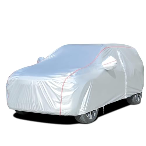 Hard Shell Waterproof Car Cover (Silver-Red / YXXL：for SUV(Lenght 206"-215"))