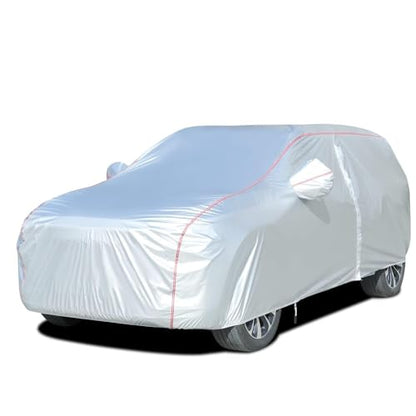 Hard Shell Truck Car Cover Waterproof UV (Silver-Red / TM：for Truck(Lenght 212"))