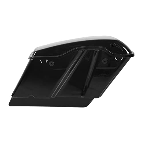 Motorcycle 5" Stretched Saddlebags Fit For Harley Touring 2014 (5" Stretched-Vivid Black W/ Black Latches)