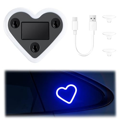 Heart Shaped Solar Powered Car LED Interior Ambient Light (Blue / 1PCS)