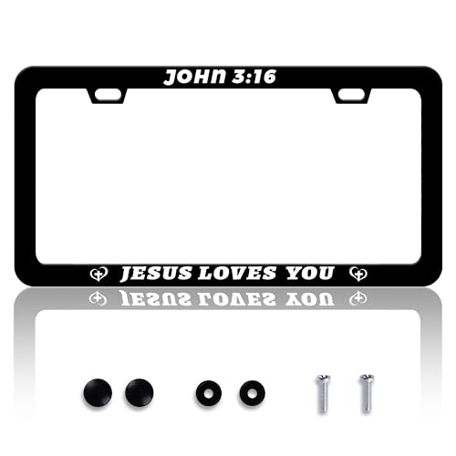John 3 16 Jesus Loves You License Plate Frame Daisies 6x12 Inch 2 (John 3:16 Jesus Loves You)