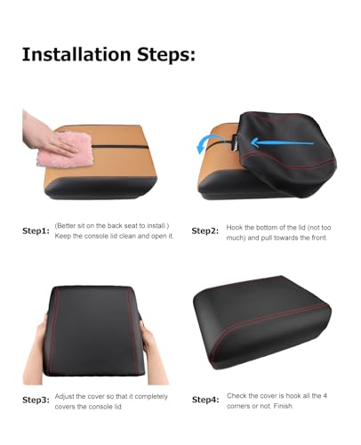Center Console Cover for 2025 2026 Ford F150 Accessories Interior 2021 2022 2023 2024 Car Middle Arm Rest Armrest Lid Seat Cover Protector Elbow Cushion Pad (Neoprene / 2021-2026)