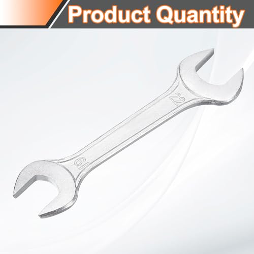 Double Open End Wrench 19mm x 22mm Metric 15 Degree Offset Angle Small Flat Head Wrench Galvanizing Open Ended Spanner for Automotive Repair Furniture Assembly (19mm x 22mm)