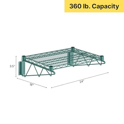 18" x 24" Green Epoxy Wire Wall Mount Shelf (Green / 18" x 24")