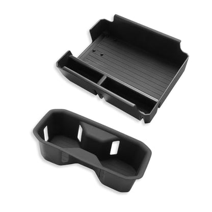 for Outlander Center Console Organizer 2025 Outlander Accessories 2 Pcs Set with Center Console Organizer + Silicone Cup Holder Durable [NOT for 2025 Outlander PHEV&Sport] (for 2025 Mitsubishi Outlander)