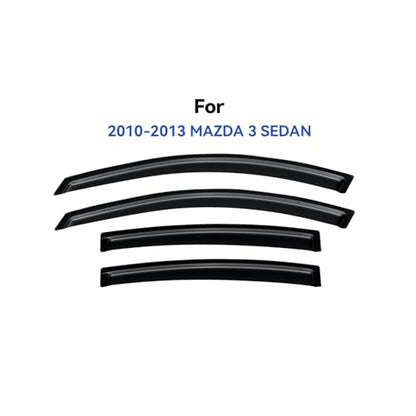 Window Visors Rain Guards for 2010 2011 2012 2013 Mazda 3 Sedan (2010-2013 Mazda 3 Sedan)