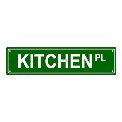 KITCHEN PL SPACE Metal Tin Street Sign Bar Cafe Garage Cave Home Room Wall Bathroom Farmhouse Garden Porch Patio Decor (KITCHEN)