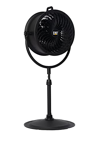fans - 14”-Blade High-Velocity Pedestal Drum Fan Industrial Grade (Black, 4-in-1): 2,300 CFM, 4-Speed, 360 Degree Adjustable Tilt, Dual Ball Bearing Motor with Die-Cast Cover (HVPD-14AC-BLK) (Black / Pedestal)