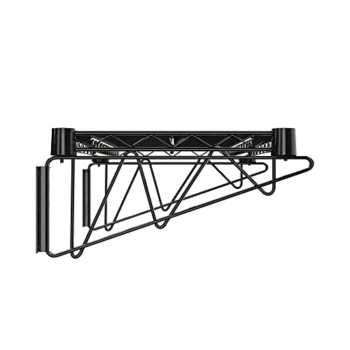 14" x 24" Black Epoxy Wire Wall Mount Shelf (Black / 14" x 24")