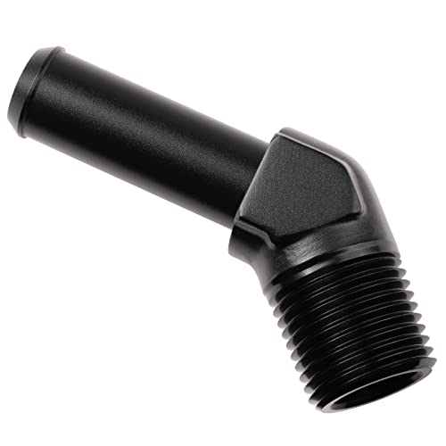 1 2 NPT Male to 5 (1/2 NPT to 5/8 Barb / Black - 45 Degree)