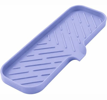Silicone Soap Dish with Drain Spout (Light Purple / L(12"×4"))