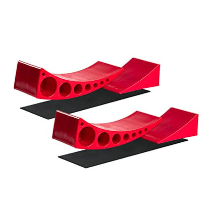 2 Pack Camper Leveler Blocks with Rubber Mats for RVs and Trailers Up to 30000 lbs Made in USA (2-Pack w/ Rubber Mats)