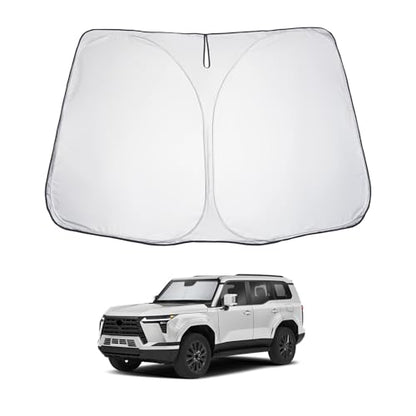 for 2024 2025 Lexus GX550 Windshield Sun Shade 2025 Lexus GX550 Windshield Sunshades 2024 2025 Lexus GX550 Accessories Foldable Sunshade Cover Block UV Ray Lexus GX550 Front Window Sunshade (2024 2025 Lexus GX550)