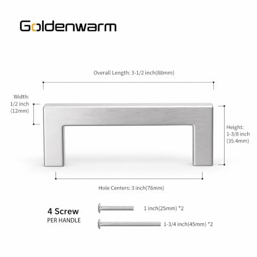 30 Pack 3 Inch Brushed Nickel Cabinet Pulls Kitchen Handles (Brushed Nickel / 3 Inch Hole Centers)