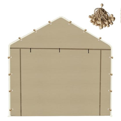 10x20 Carport Replacement Sidewall (Beige / 10'x20' Front/Back Panel (1-Panel) with Zippers)