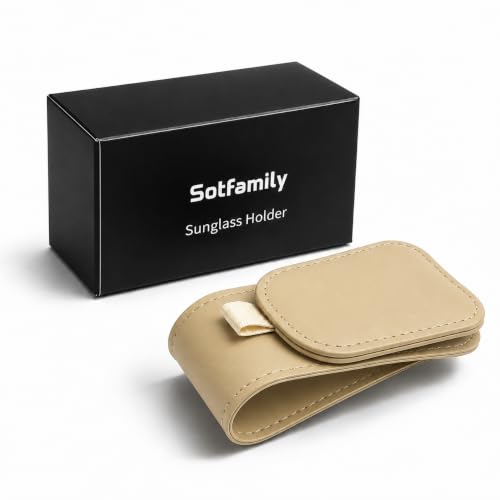 Magnetic Sunglass Holder for Car Visor (Beige)