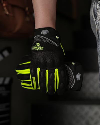 Motorcycle Riding Gloves Touch Screen Full Finger Glove Motocross Road Racing Bike Outdoor Sports for Women Men (X-Large / 09Green)