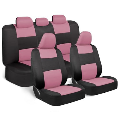 PolyPro Car Seat Covers Full Set in Pink on Black (Pink)