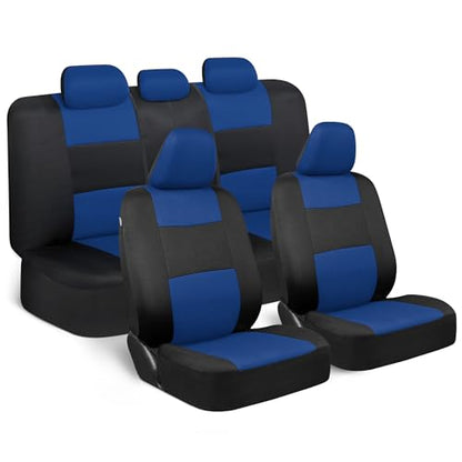 PolyPro Car Seat Covers Full Set in Blue on Black (Blue)