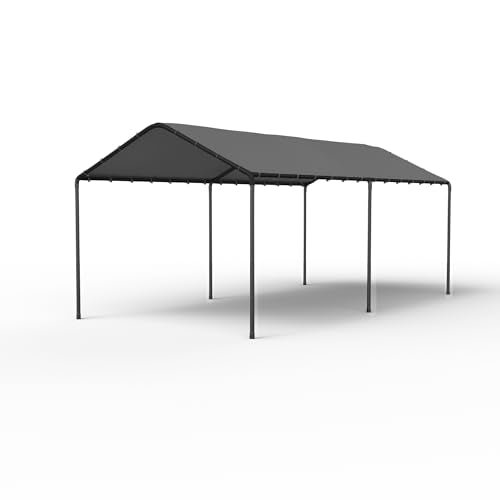 10x20 Carport Heavy Duty Portable Garage Shelter (Gray / 10x20 without sidewalls)
