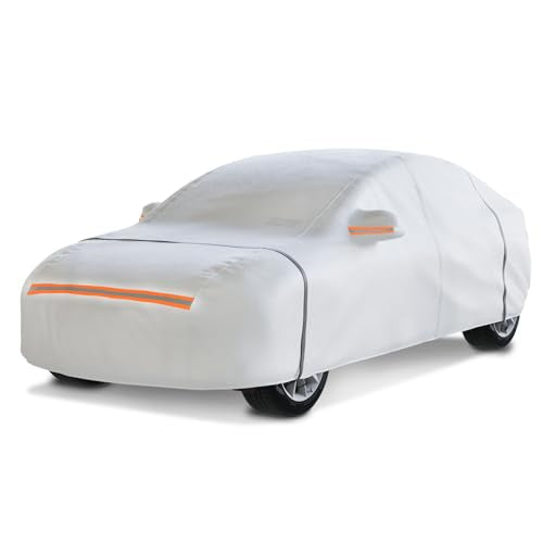 Heavy Duty Sedan Car Cover Waterproof All Weather for Automobiles (Silver / Fit Sedan-Length (Up To 169"))