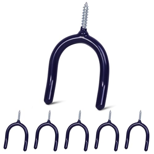 6 Pack Garage Storage System Steel U Hooks with Anti (Blue / 6 Pack)