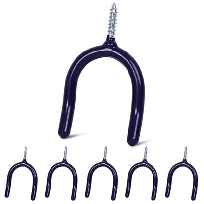 6 Pack Garage Storage System Steel U Hooks with Anti (Blue / 6 Pack)