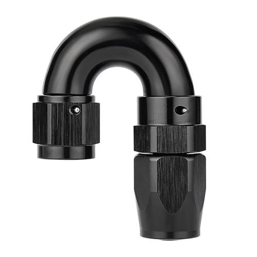 6AN 180 Degree One Piece Full Flow Hose End Fitting Swivel for CPE Braided Hose (6AN / 180 Degree)