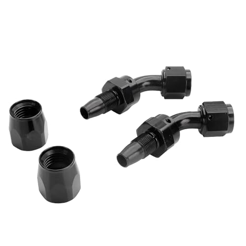 Swivel 4AN Fitting 45 Degree For CPE Braided Hose End Black 2Pcs (4AN 45° 2Pcs)