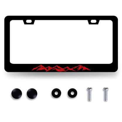 Mountains License Plate Frame Colorful Mountain License Holder with 2 Holes (Colorful Mountains Mountain)