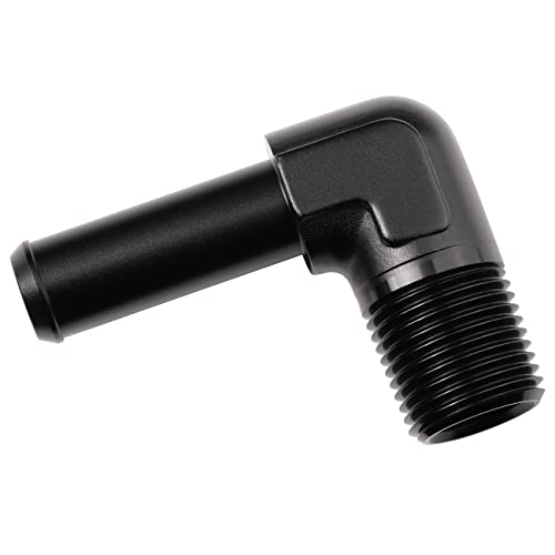 1 2 NPT Male to 5 (1/2 NPT to 5/8 Barb / Black - 90 Degree)