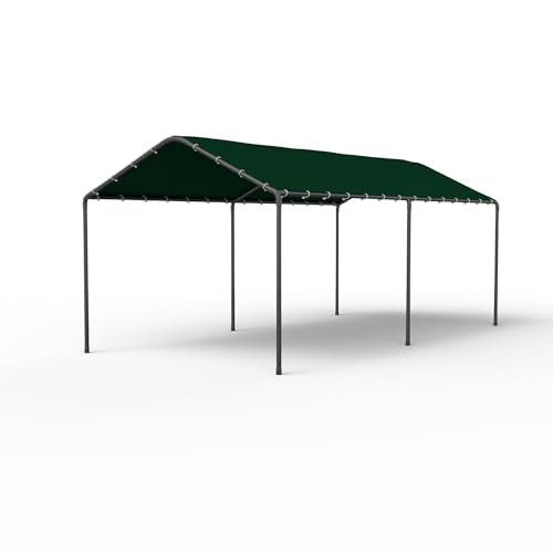 10x20 Carport Heavy Duty Portable Garage Shelter (Green / 10x20 without sidewalls)