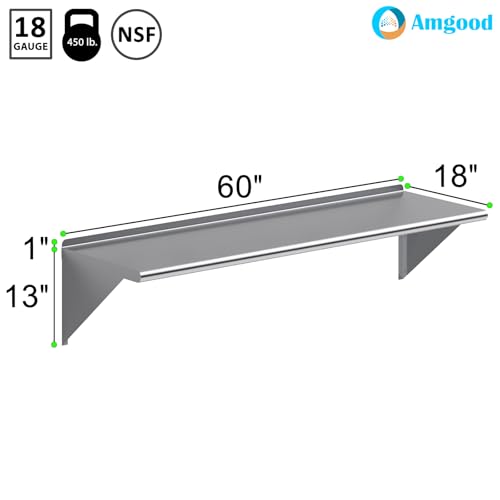 18 in. x 60 in. Stainless Steel Wall Mount Shelf (18 in. x 60 in.)