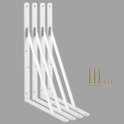 20 Pack L18 x H 12" White Heavy Duty Shelf Brackets with Screws Metal Shelf Brackets Shelf Support Angle Brackets for Shelves L Brackets Heavy Duty Floating Shelf (20 Pack-White / 18''x12'')