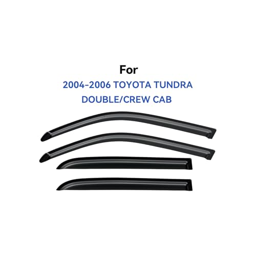 Window Visors Rain Guards for 2004 2005 2006 Toyota Tundra Double Cab (2004-2006 Toyota Tundra Double/Crew Cab)