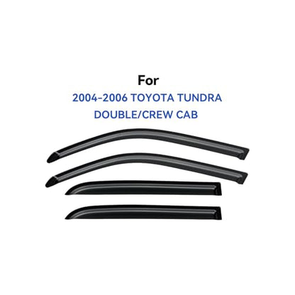 Window Visors Rain Guards for 2004 2005 2006 Toyota Tundra Double Cab (2004-2006 Toyota Tundra Double/Crew Cab)
