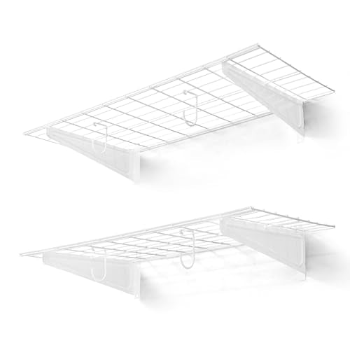 Garage Shelving Wall Mounted 36x18 Inch (White)