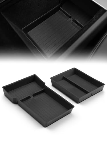 Center Console Organizer for Tesla Model 3 Highland 2024 2025 2026 (2PCS Center Console & Armrest Lower Tray)