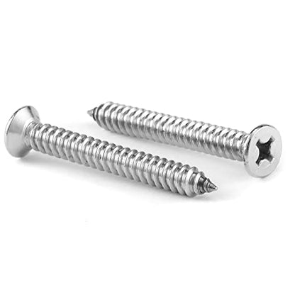 12 x 1-1/2" Wood Screw 100Pcs 18-8 (304) Stainless Steel Screws Flat Head Phillips Fast Self Tapping Drywall Screws by SG TZH (#12 x 1-1/2")