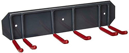 Wall Mounted Rack Organizer for Skis and Poles Heavy Duty Horizontal Wall Ski Rack Garage Storage with Metal Frame and Padded Hooks Indoors Outdoors Premium Wall Hooks (Medium)