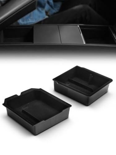Center Console Organizer Tray for Tesla Model Y Juniper 2025 2026 (2PCS Center Console & Armrest Upper Tray)