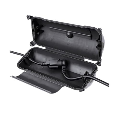 Outdoor Extension Cord Safety Cover (Black / Medium Box: 9.5" L x 3" W x 2.9" H)