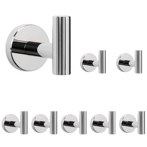 Bath Towel Hooks (Chrome Finish / 8 Pack)