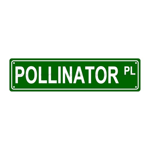 POLLINATOR PL SPACE Metal Tin Street Sign Bar Cafe Garage Cave Home Room Wall Bathroom Farmhouse Garden Porch Patio Decor (POLLINATOR)